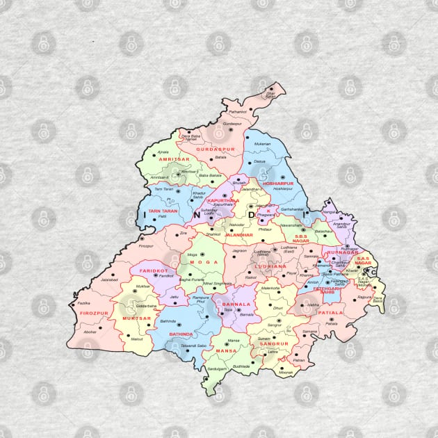 Punjab illustrated map by who_rajiv